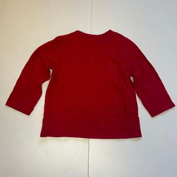 Baby Boden Red Long Sleeve Top Plaid Moose Applique Christmas Shirt 12-18M - Picture 4 of 4